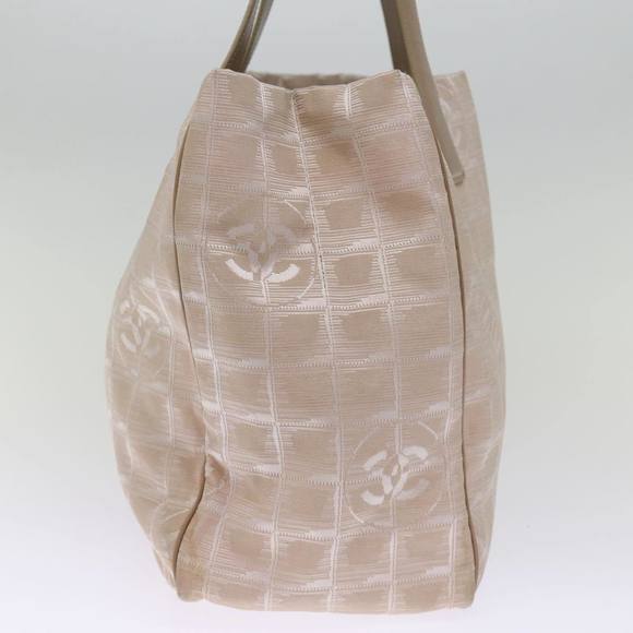 CHANEL New Travel Line Tote Bag Nylon Beige CC Auth bs14728 - Picture 3 of 16